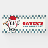 レトロカスタム野球バースデーパーティービニールアウトドア 横断幕 (横)
