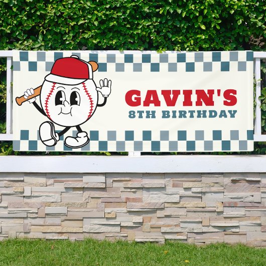 レトロカスタム野球バースデーパーティービニールアウトドア 横断幕