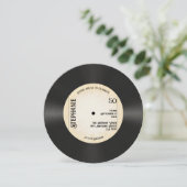 レトロカスタム金ゴールドレコード音楽50誕生日 招待状 (スタンド正面)