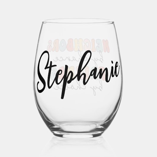 レトロカスタム隣人by偶然の友だちbyチョイス ステムなしワイングラス (裏面)