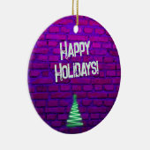 レトロカスタム80sネオンピンククリスマスツリー2025 セラミックオーナメント (右)