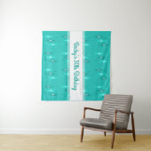 レトロカスタム バースデーパーティー ターコイズ タペストリー (インサイチュ(横))