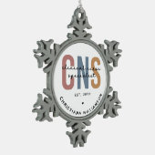 レトロカスタムCNS臨床ナース専門医 スノーフレークピューターオーナメント (左)