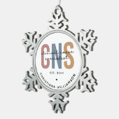 レトロカスタムCNS臨床ナース専門医 スノーフレークピューターオーナメント (右)