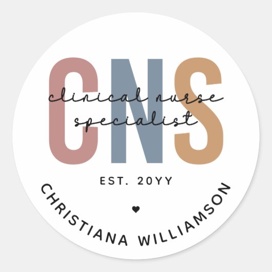 レトロカスタムCNS臨床ナース専門医 ラウンドシール (正面)