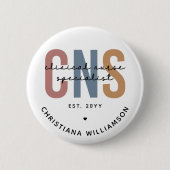 レトロカスタムCNS臨床ナース専門医 缶バッジ (正面)