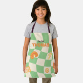 レトロカスタムGroovy Checkerboardカスタマイズ可能な名前 エプロン (インサイチュ)