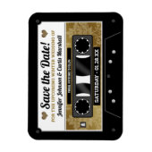 レトロカセットのテープウェディング日付磁石を保存 マグネット (縦)