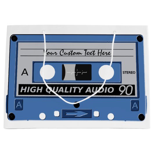 レトロカセットカスタムテープ抱き枕 ラージペーパーバッグ (正面)