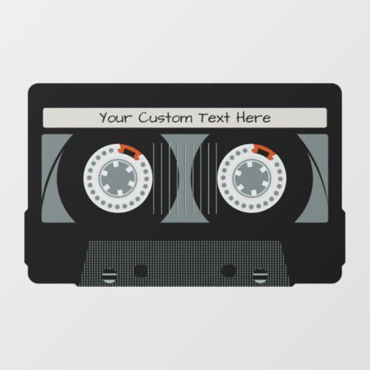 レトロカセットカスタムテープ文字 ウィンドウサイン (シート)