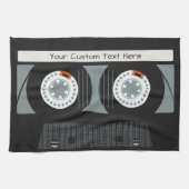 レトロカセットカスタムテープ文字 キッチンタオル (横)