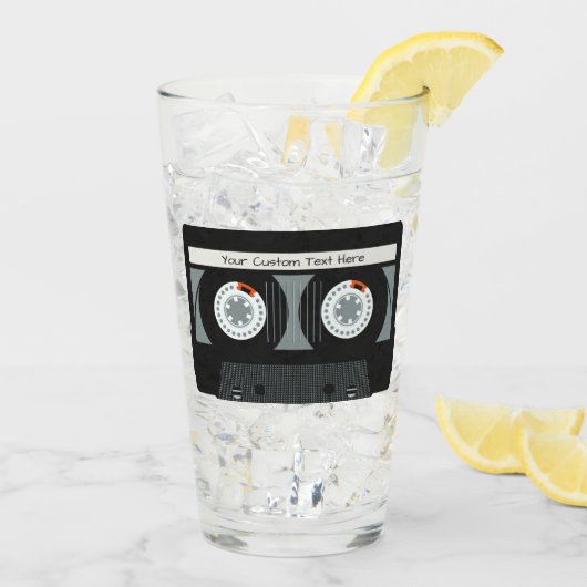 レトロカセットカスタムテープ文字 タンブラーグラス (アイス裏面)