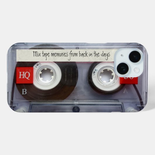 レトロカセットテーおもしろいプパーソナライズされた Case-Mate iPhoneケース (裏面 (横))