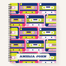 レトロカセットテープカラフルカスタム ノートブック