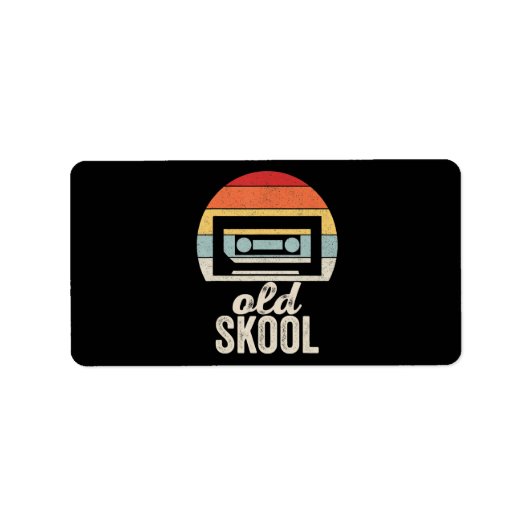 レトロカセットテープシャツオールドスクールヴィンテージ音楽 ラベル (正面)