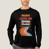 レトロカセットテープシャツ – Music Lives Onヴィンテージ トライブレンドＴシャツ (正面)