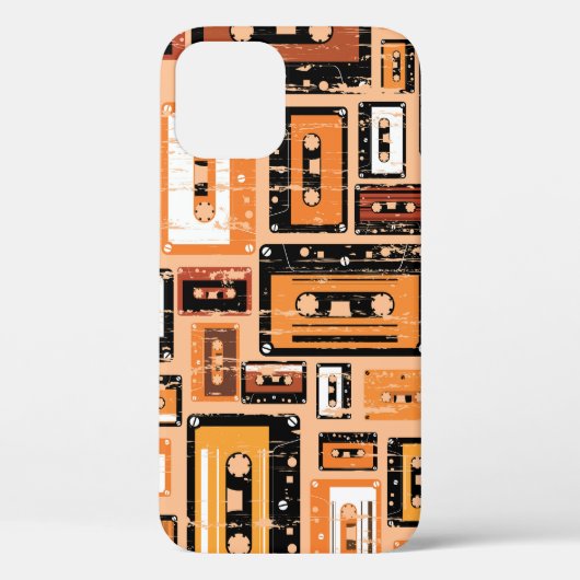 レトロカセットテープシームレスパターン Case-Mate iPhoneケース (裏面)