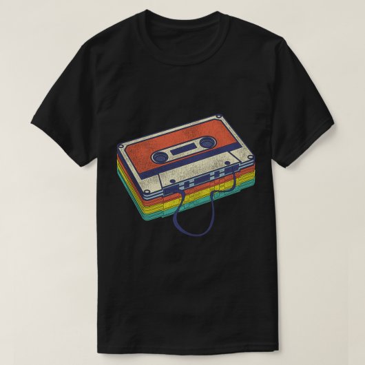 レトロカセットテープデザイン Tシャツ (デザイン正面)