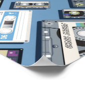 レトロカセットテープパターン ポスター (角)