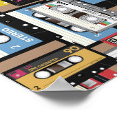 レトロカセットテープパターン ポスター (角)