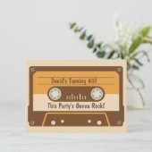 レトロカセットテープパーティの招待状 招待状 (スタンド正面)