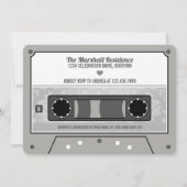 レトロカセットテープブライダルシャワー 招待状 (裏面)