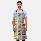 レトロカセットテープヴィンテージパターン。 エプロン (着用した状態)