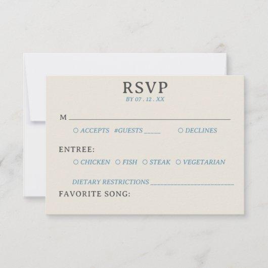 レトロカセットテープ素晴らしザヒット結婚式RSVP 出欠カード (正面)