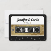 レトロカセットテープ結婚式の引き出物サンキューカード サンキューカード (正面)