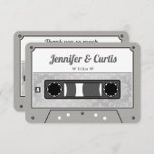 レトロカセットテープ結婚式の引き出物 サンキューカード (正面/裏面)