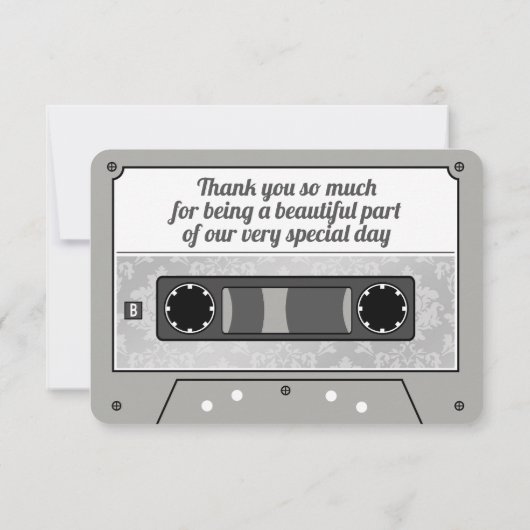 レトロカセットテープ結婚式の引き出物 サンキューカード (裏面)