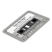 レトロカセットテープ結婚式の日付を保存 マグネット (左側)