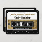レトロカセットテープ結婚式招待状 招待状 (正面/裏面)