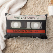 レトロカセットテープ赤黒装飾用クッション ランバークッション (ブランケット)