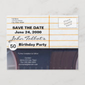 レトロカセットテープ50歳の誕生日PCを保存 案内ポストカード (裏面)