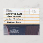 レトロカセットテープ60歳の誕生日PCの日付を保存 案内ポストカード (裏面)