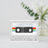 レトロカセットテープ80sスタイル ポストカード (スタンド正面)
