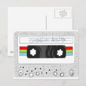 レトロカセットテープ80sスタイル ポストカード (正面/裏面)