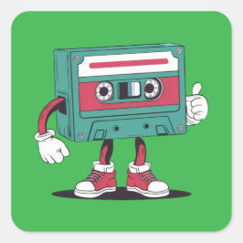 レトロカセットテープ。 スクエアシール