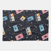 レトロカセットテープ(宇宙宇宙) キッチンタオル (横)