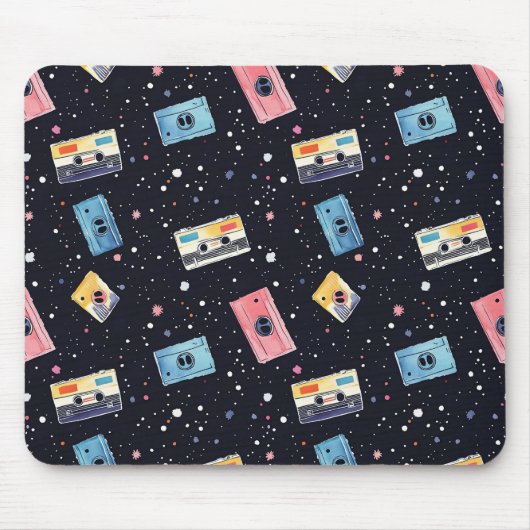 レトロカセットテープ(宇宙宇宙) マウスパッド (正面)