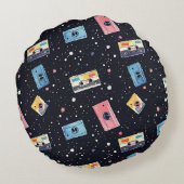 レトロカセットテープ(宇宙宇宙) ラウンドクッション (裏面)