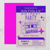 レトロカセットテープ 招待状 (正面/裏面)