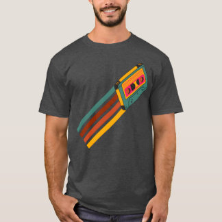 レトロカセットテープ 70年代 ユーモア Tシャツ