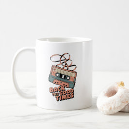 レトロカセットテープ – “Back to the Good Times” ヴィニール コーヒーマグカップ