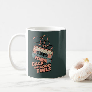 レトロカセットテープ – “Back to the Good Times” ヴィニール コーヒーマグカップ