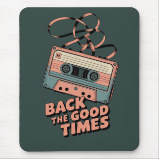 レトロカセットテープ – “Back to the Good Times” ヴィニール マウスパッド