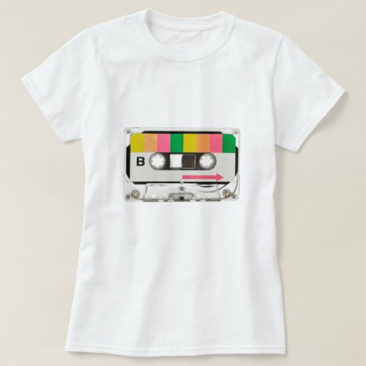 レトロカセットテープ Tシャツ (デザイン正面)