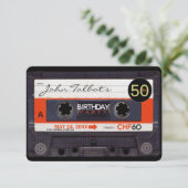 レトロカセットテープS50th誕生日パーティーInv 招待状 (スタンド正面)