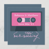 レトロカセットテ結婚ープ 招待状 (正面/裏面)